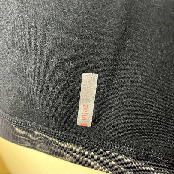 Zella Black Mesh Trim Sweetheart Ruched Neckline Workout Tank Top Size M - Picture 11 of 11